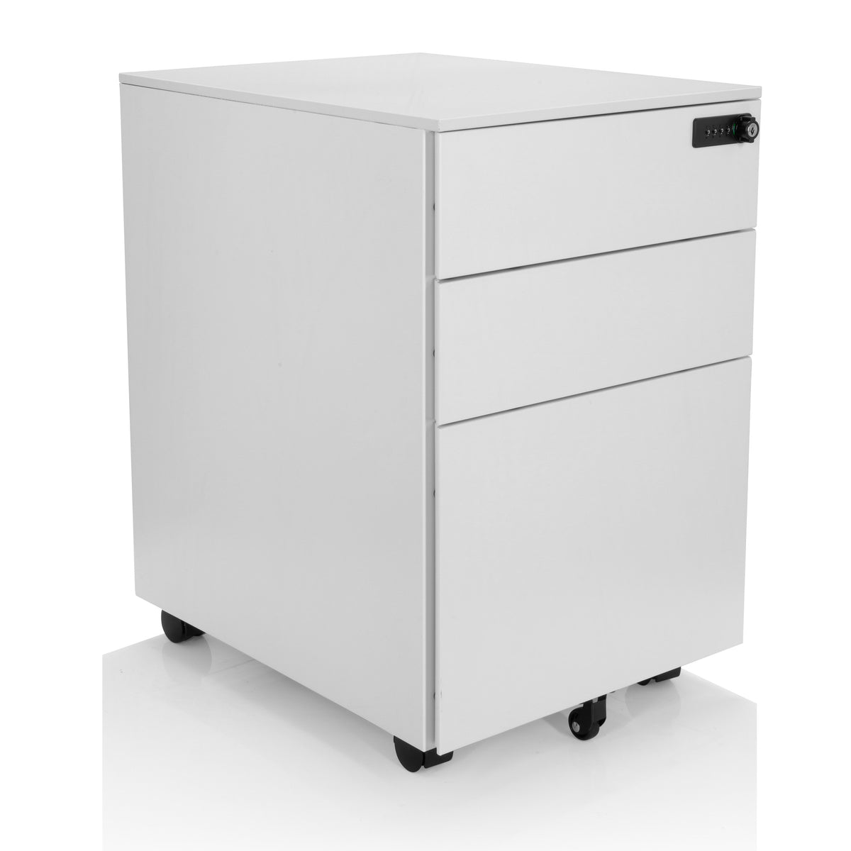 hjh OFFICE Rollcontainer COLOR OS I Schubladencontainer weiß mit Zahlenschloss - 4064323002260