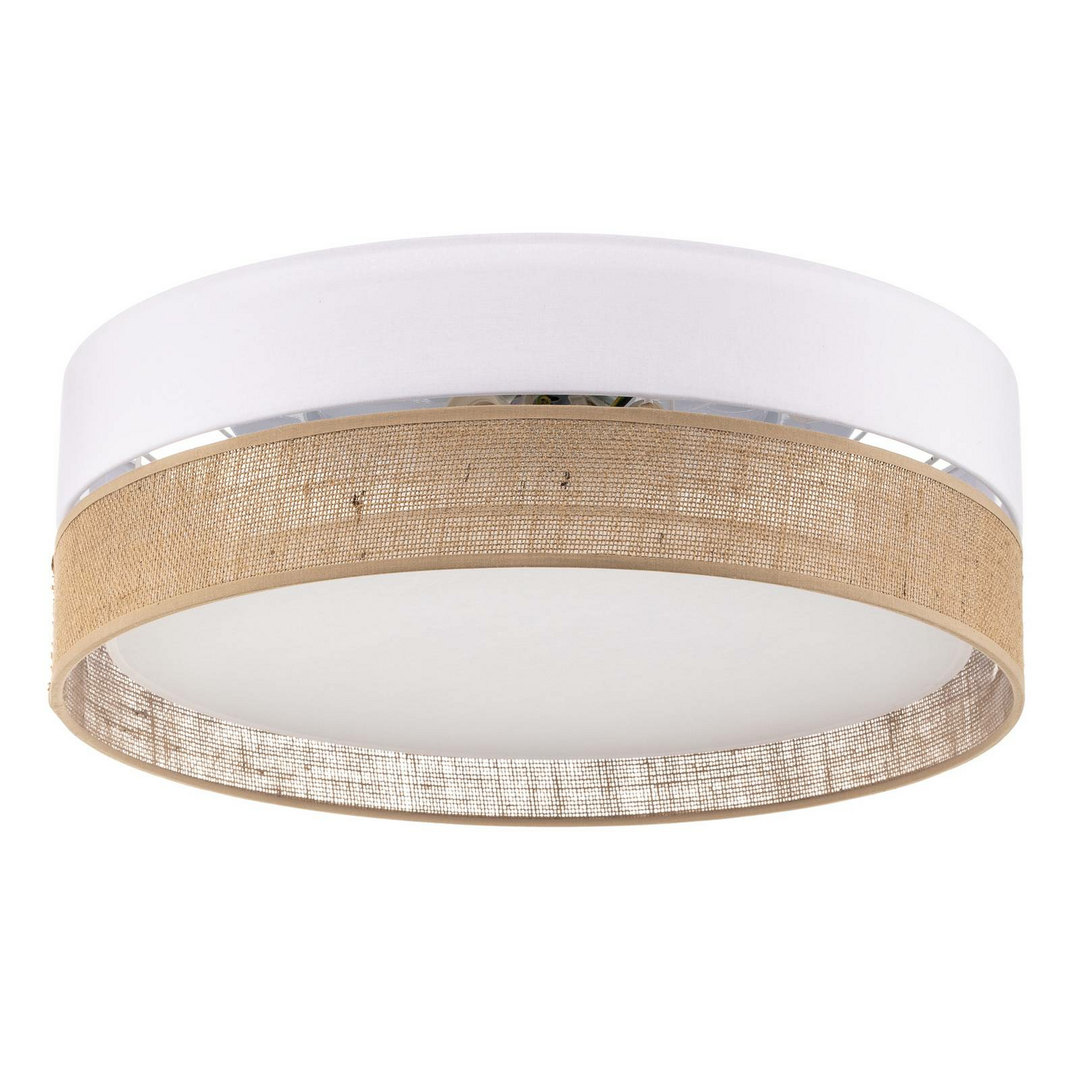 Euluna Deckenlampe Linobianco Deckenlampe Lampe 3 Flmg E27 ø 45 Cm Weiß Braun B-Ware