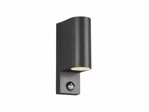 Applique murale extérieure Trio Roya 35 W, 2 lampes, détecteur de mouvement, ronde, anthracite, reconditionnée