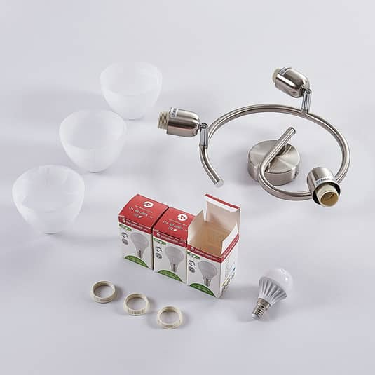 Plafonnier LED Lindby Paulina, rosace, luminaire de plafond 