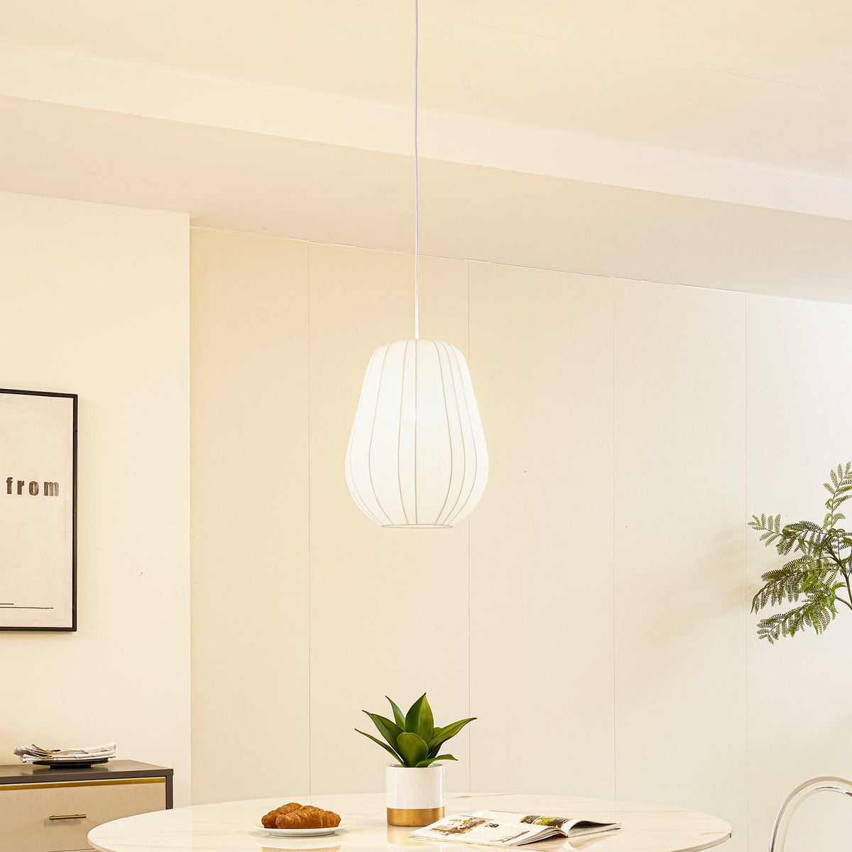 Lindby Hängeleuchte Helin LED Pendelleuchte Lampe dimmbar weiß 38cm hoch - 4251911793796