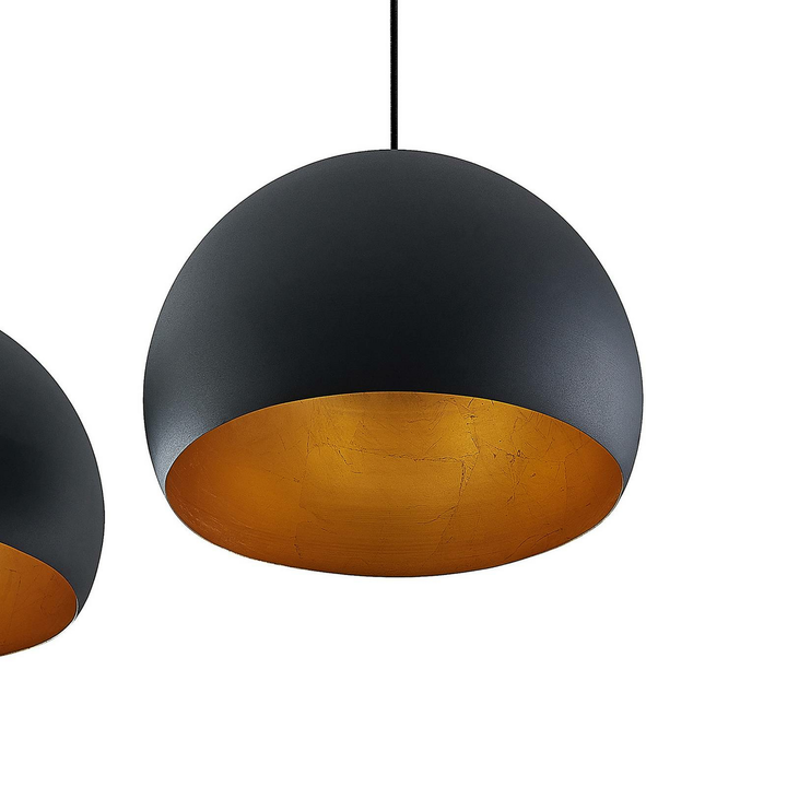 Lindby Tarjei Pendelleuchte Hängeleuchte Deckenlampe Leuchte 146cm schwarz-gold