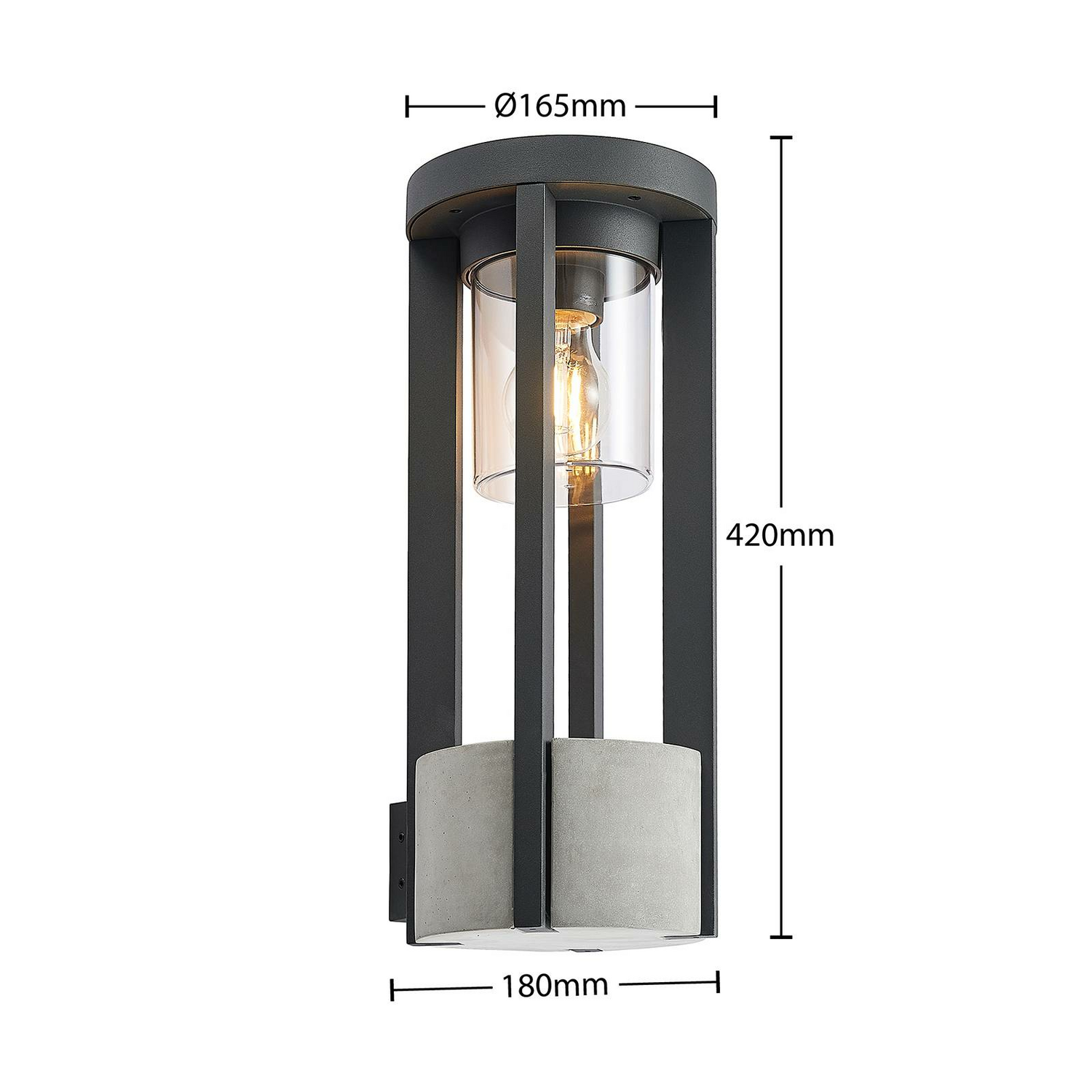 B-Ware Lucande Overa Außenwandleuchte Außenlampe Wandleuchte Lampe Leuchte  Rund E27574