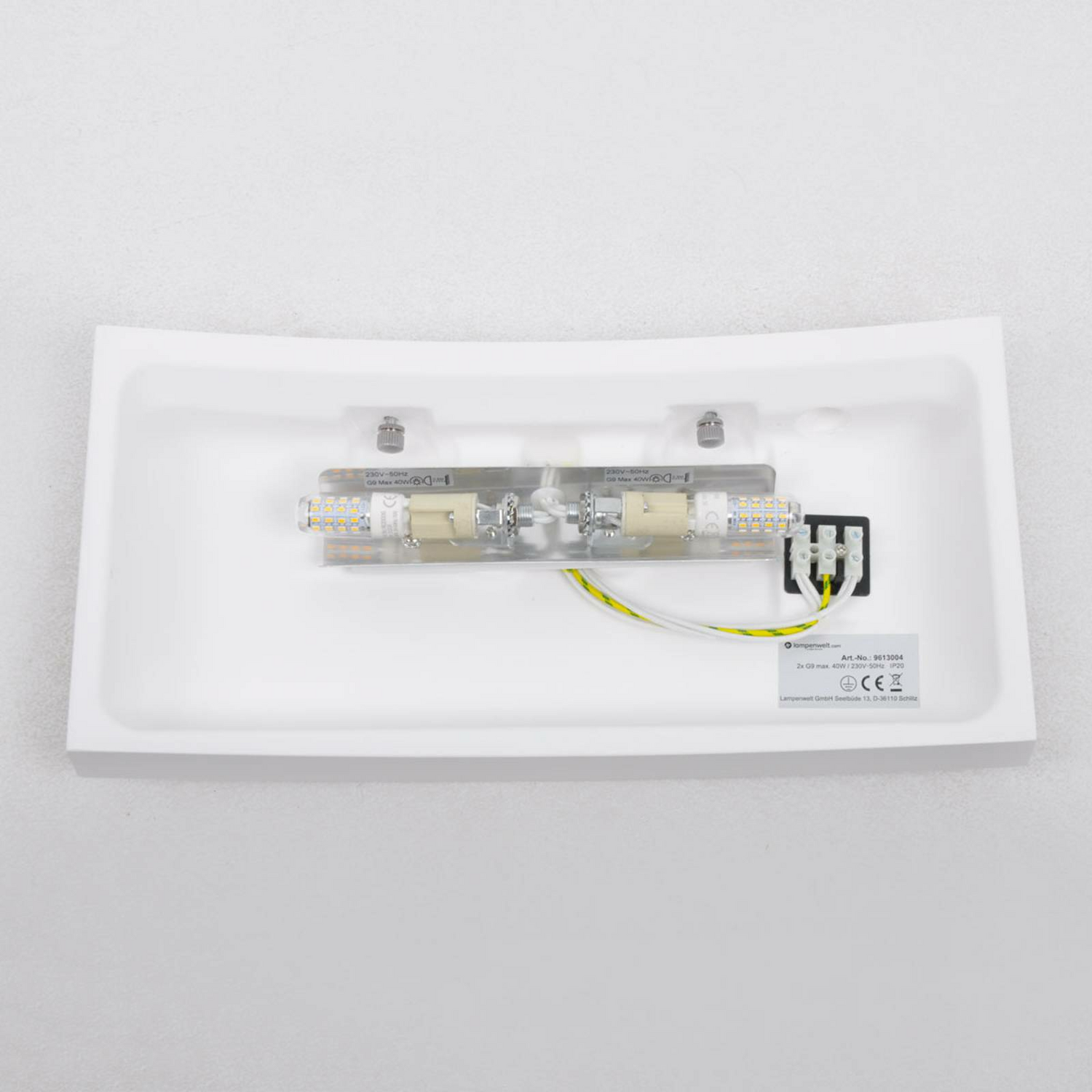 Lindby Wandleuchte Leander Wandlampe Wandlicht Lampe Leuchte G9 Weiß Bemalbar B-Ware - 6291105700931