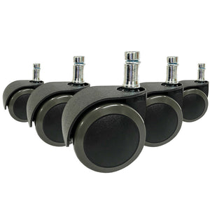 B-Ware hjh OFFICE Hartbodenrollen Stuhlrollen Büro Rollen 10mm 50mm Schwarz 5er