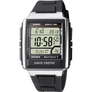 Montre-bracelet Casio radiopilotée, montre numérique, boîtier en acier inoxydable, verre acrylique, qualité B