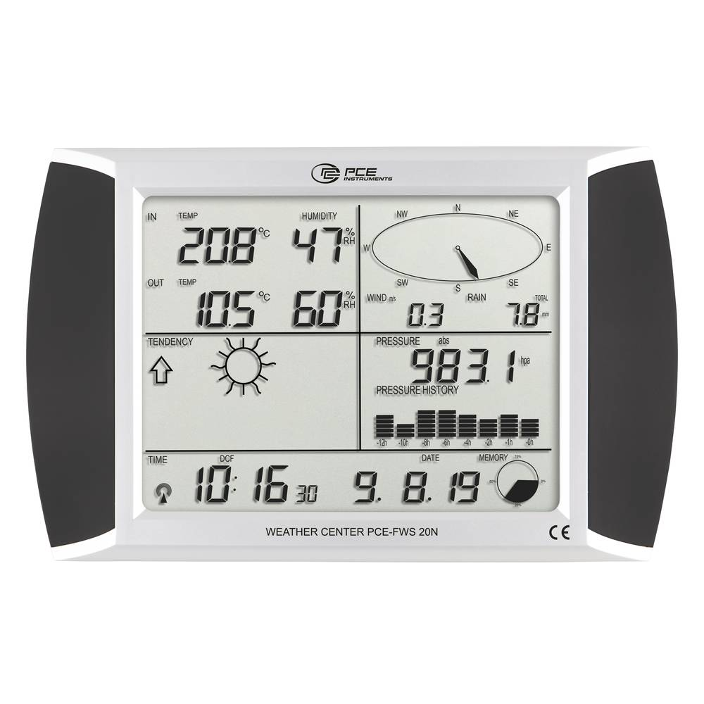 PCE Instruments Wetterstation PCE-FWS 20N-1 Touchscreen Display Wetterregler