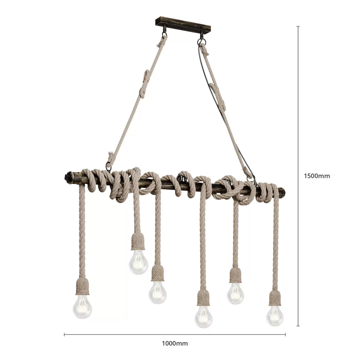Lindby Hajo Pendellampe Sechsflammig Tauseil Pendelleuchte Lampe Leuchte Spot B-Ware - 9624751