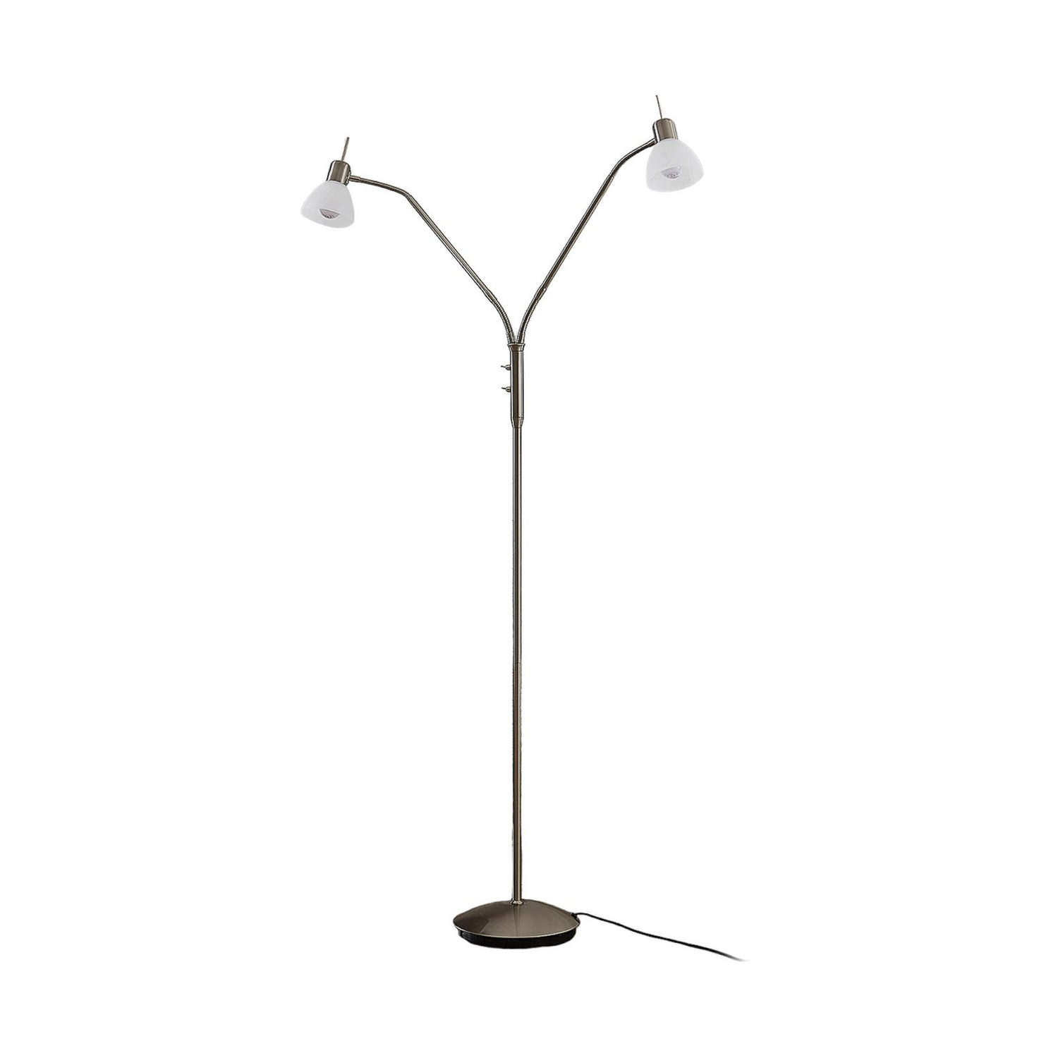 Lampadaire LED Lindby Gwendolin, lampe sur pied, 2 lumières, E14, nickel 