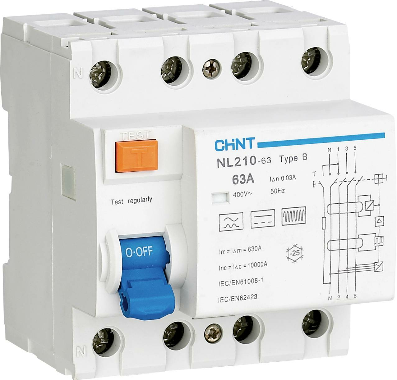 B-Ware Chint Fehlerstrom Schutzschalter Allstromsensitiver Fi B/10 K A 3polig 40 A Schutz