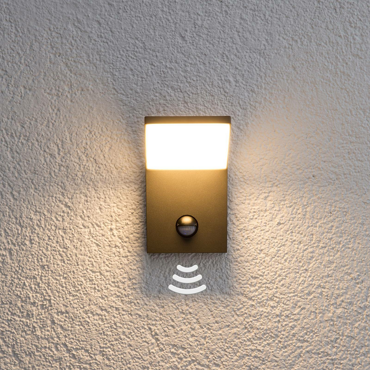 B-Ware Nevio Außenwandleuchte Außenlampe Led Sensor Aluminium Schwarz Bewegungsmel817