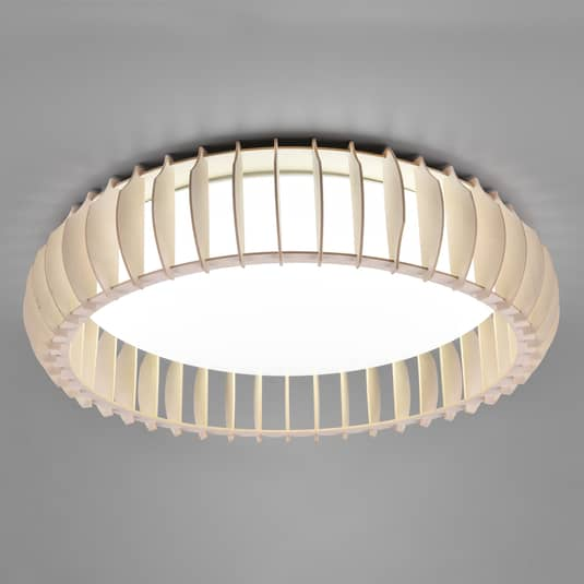 Reality Leuchten LED-Deckenleuchte Deckenlampe Lampe Monte CCT Ø 60 cm holz hell