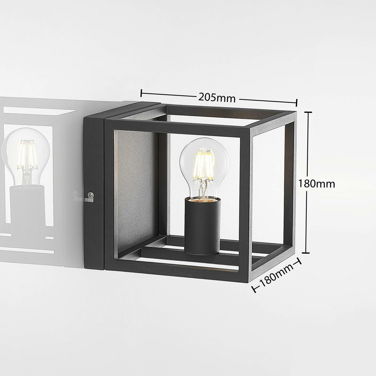 B-Ware Lindby Meron Wandleuchte Außenwandleuchte Wandlampe Lampe Leuchte E27 Dunkelg217
