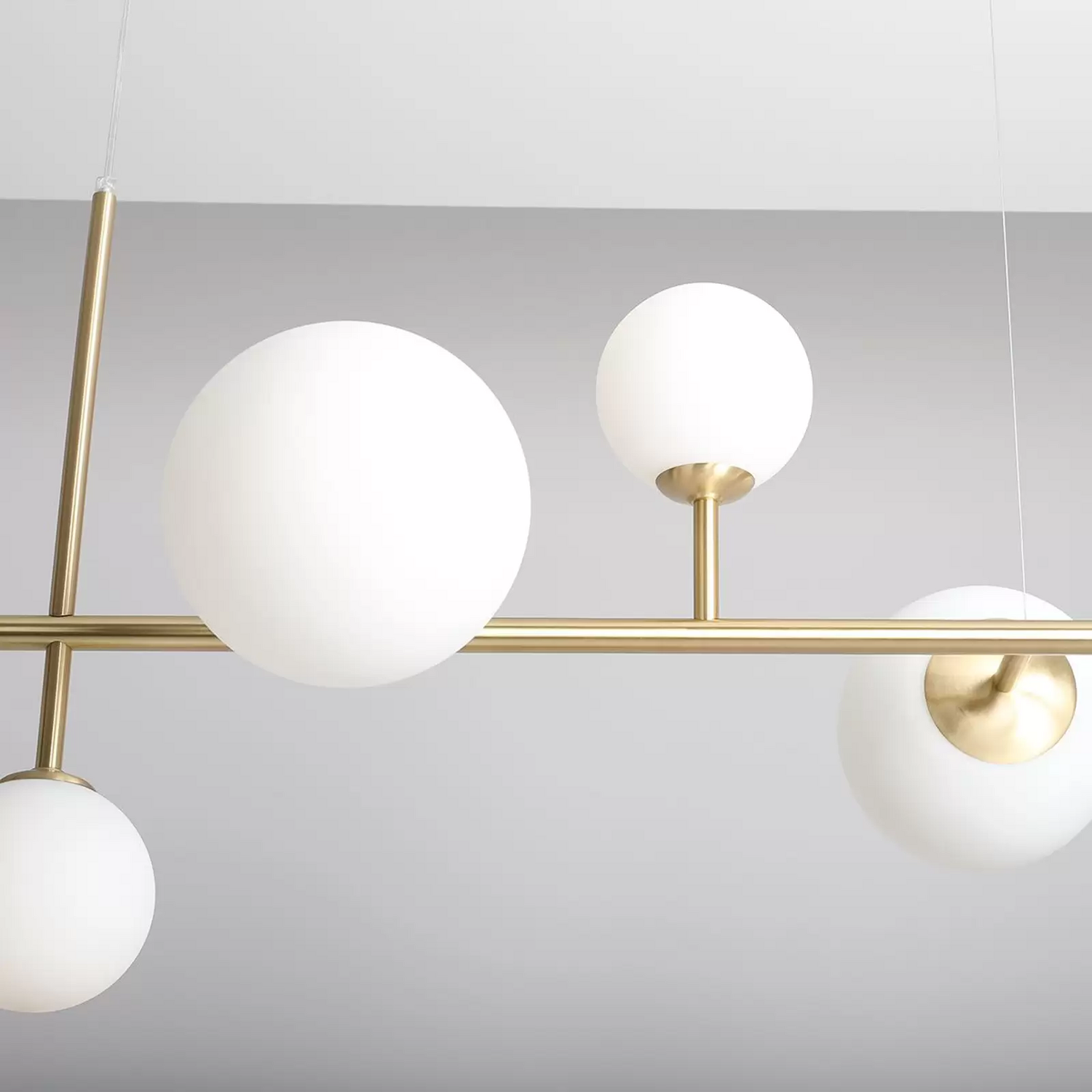B-Ware Hängeleuchte Joel Hängelampe Deckenlampe Deckenlicht Led Messing/Weiß 6 Flammig