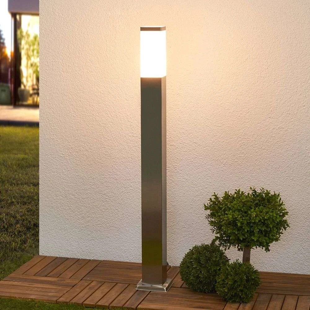 B-Ware Lindby Lorian Pollerleuchte Wegeleuchte Gartenleuchte Gartenlampe Edelstahl E27