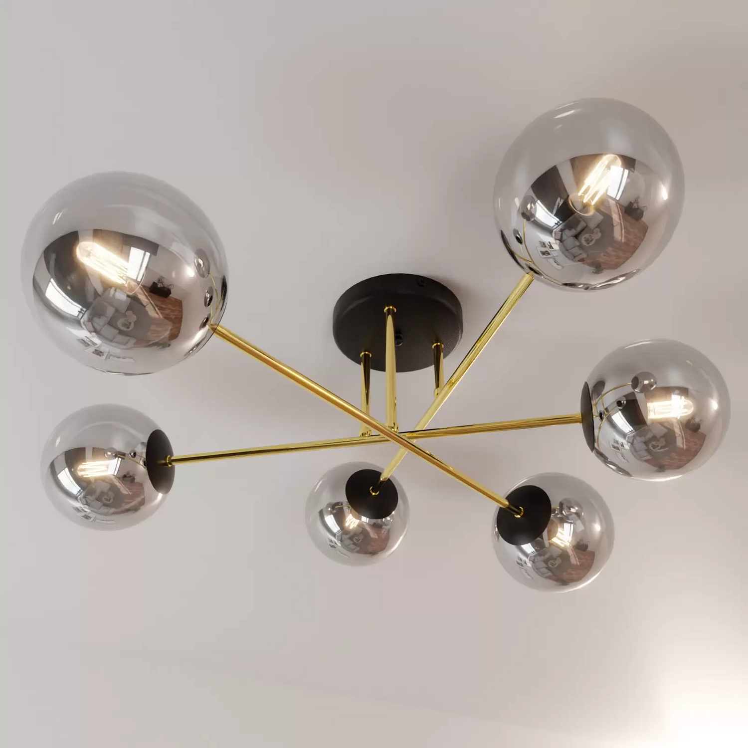 B-Ware Euluna Deckenleuchte Glassy Schwarz/Opal Deckenlampe Lampe Licht Leuchte Spot142