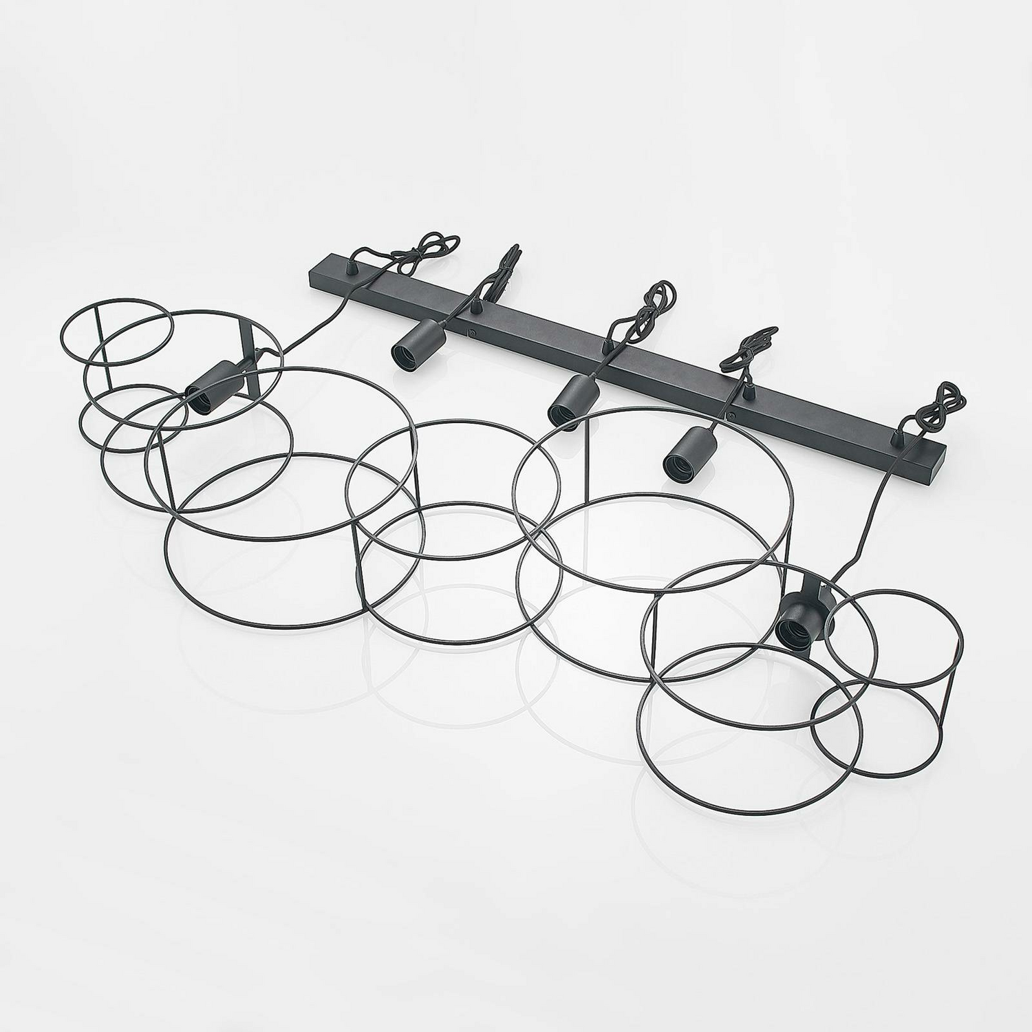 Lucande Andrik Hängeleuchte Hängeleuchte Lampe Leuchte 5 Flmg. E27 Kreise Schwar B-Ware - 4251911702217