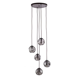B-Ware Lindby Hängeleuchte Valentina Glas Rauchgrau Rund Hängelampe Lampe Leuchte S965