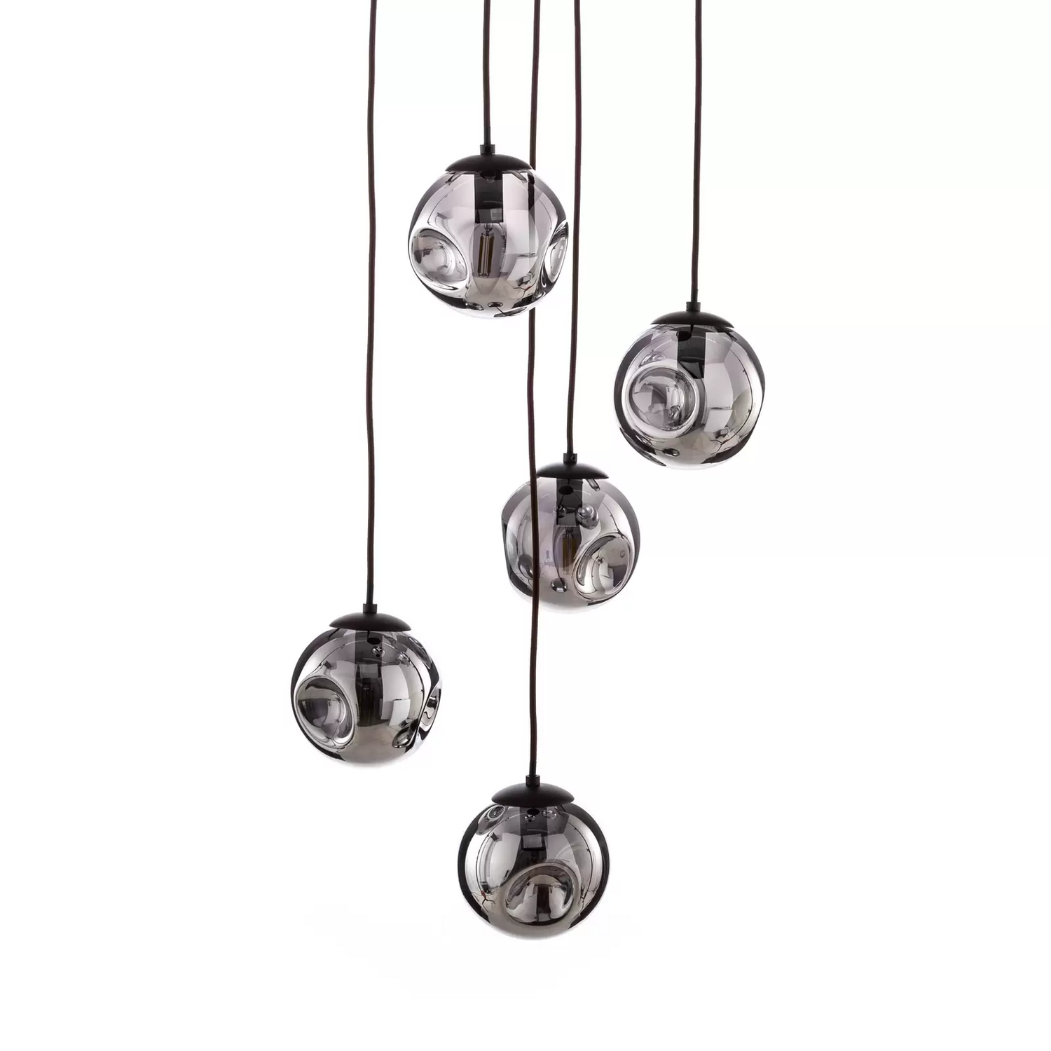 B-Ware Lindby Hängeleuchte Valentina Glas Rauchgrau Rund Hängelampe Lampe Leuchte S965