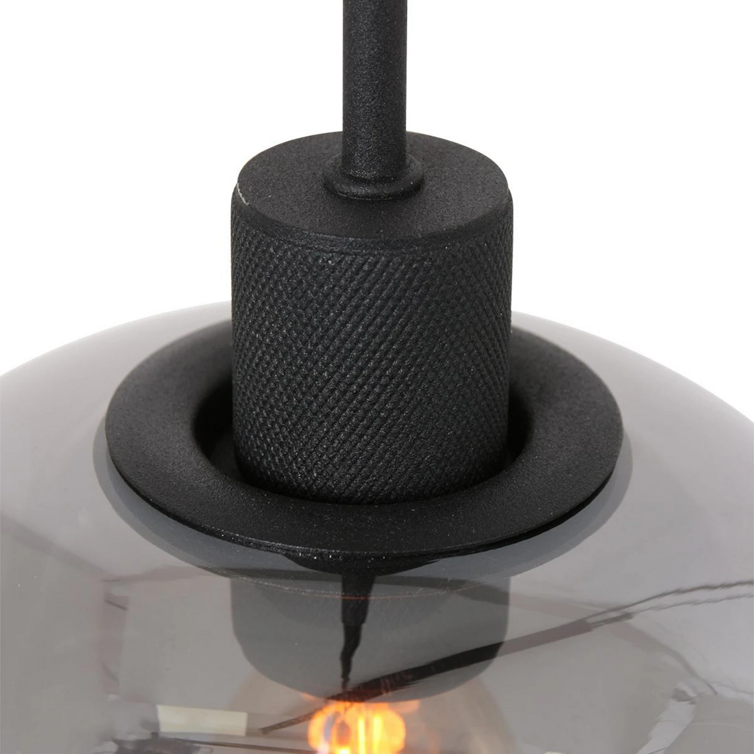 B-Ware Steinhauer Hängeleuchte Lotus Hängelampe Schwarz 3 Flammig Balken Metall Glas