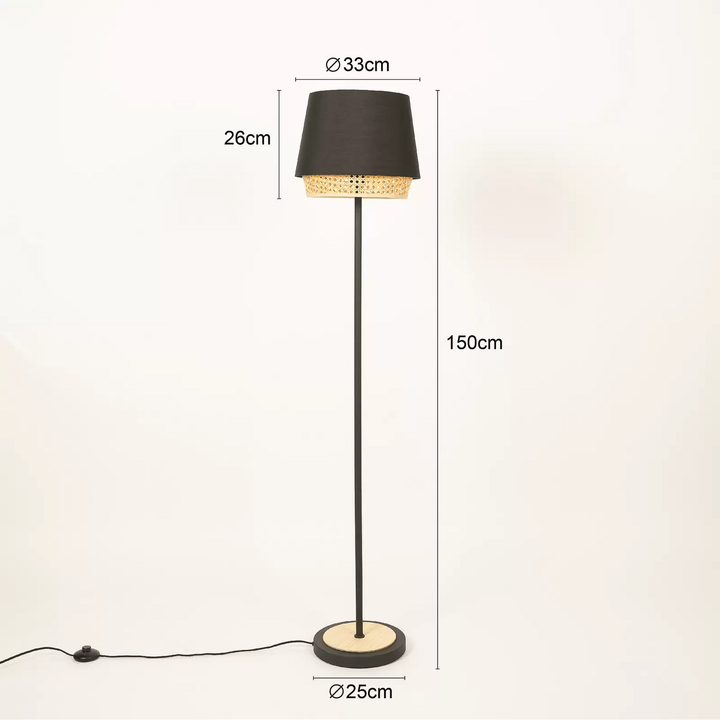 Lindby Ananya Stehleuchte Stehlampe Standleuchte Leuchte Lampe Eisen und Holz