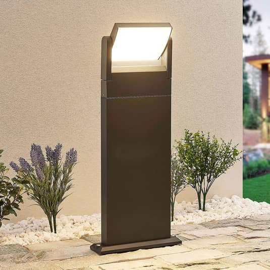 Lindby Cathalena LED-Wegeleuchte Wegelampe Lampe Leuchte Gartenlampe Dunkelgrau