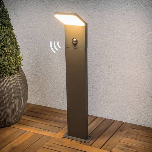 Lampe de jardin LED Lucande gris graphite Nevio