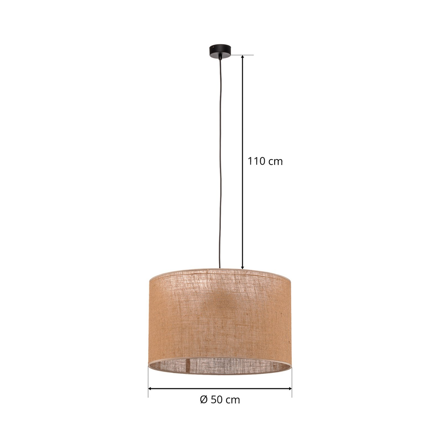 B-Ware Juta Hängeleuchte Pendelleuchte Hängelampe Jute Einflammig ø 50 Cm Leuchte Lampe