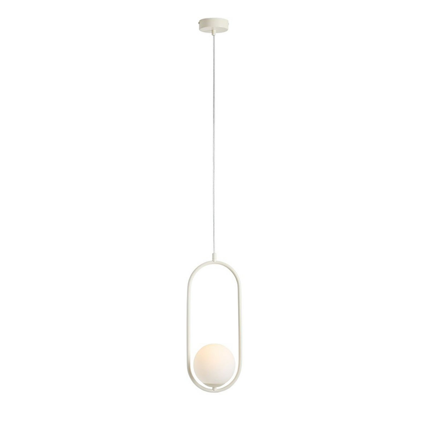 B-Ware Hängeleuchte Dione Opal/Creme 1 Flammig Deckenlampe Deckenleuchte Lampe Leuchte