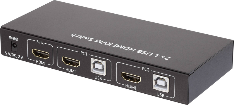 B-Ware Speaka Professional 2 Port KVM Umschalter HDMI USB 1920x1080 3840x2160 Pixel