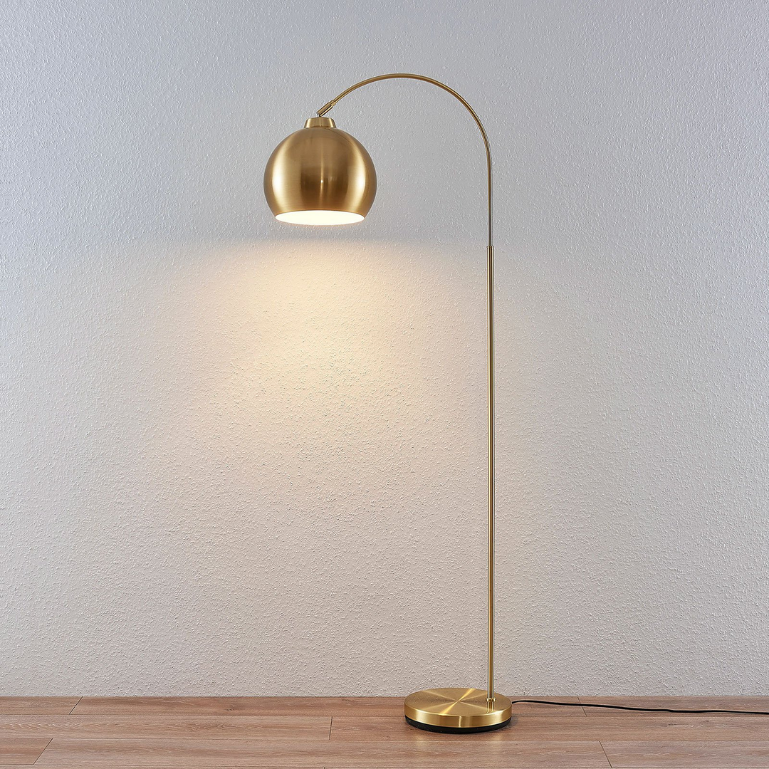 Lindby Bogenstehlampe Moisia Stehleuchte Stehlampe Lampe Leuchte E27 Messing318 B-Ware