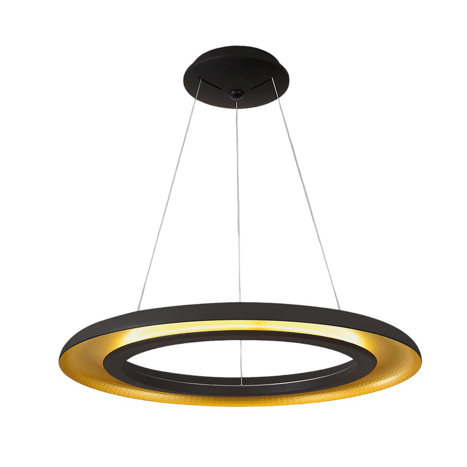 B-Ware Acb Iluminación Led Hängeleuchte Hängelampe Lampe Leuchte Shiitake Schwarz/Gold