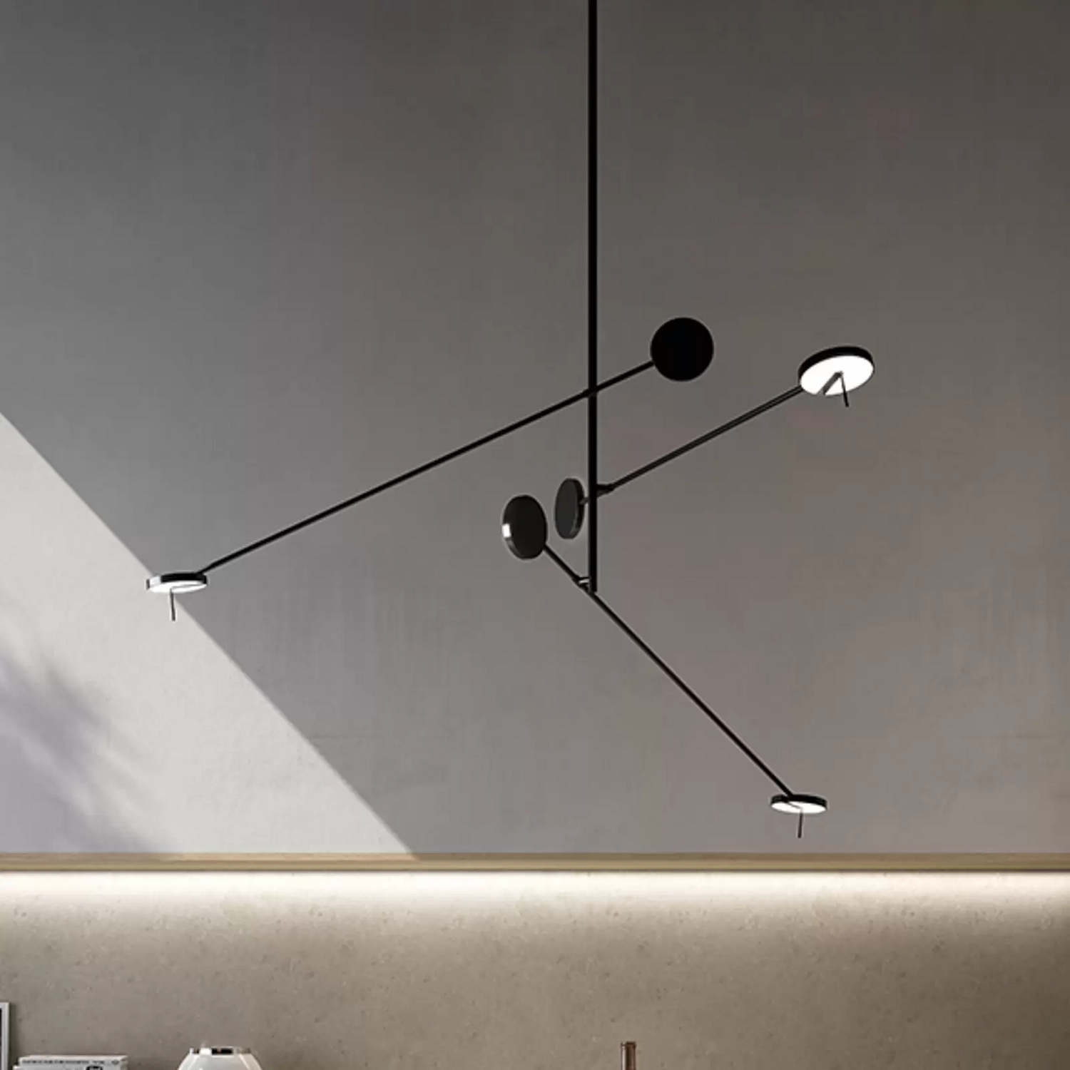 LEDS-C4 LED-Hängeleuchte Invisible Triplex Hängelampe Leuchte 2.700 K schwarz