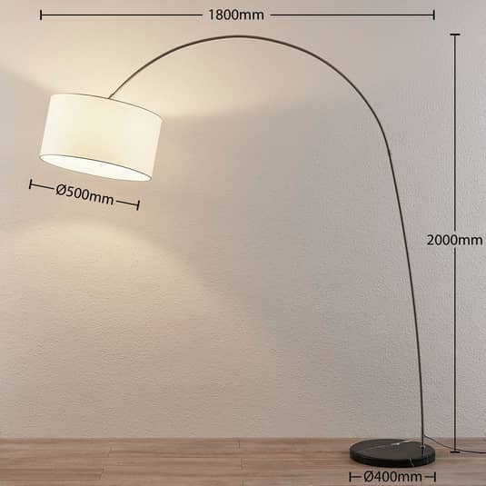 B-Ware Lindby Belinda Bogenstehlampe Wohnzimmerleuchte Standleuchte Stoffleuchte E27525