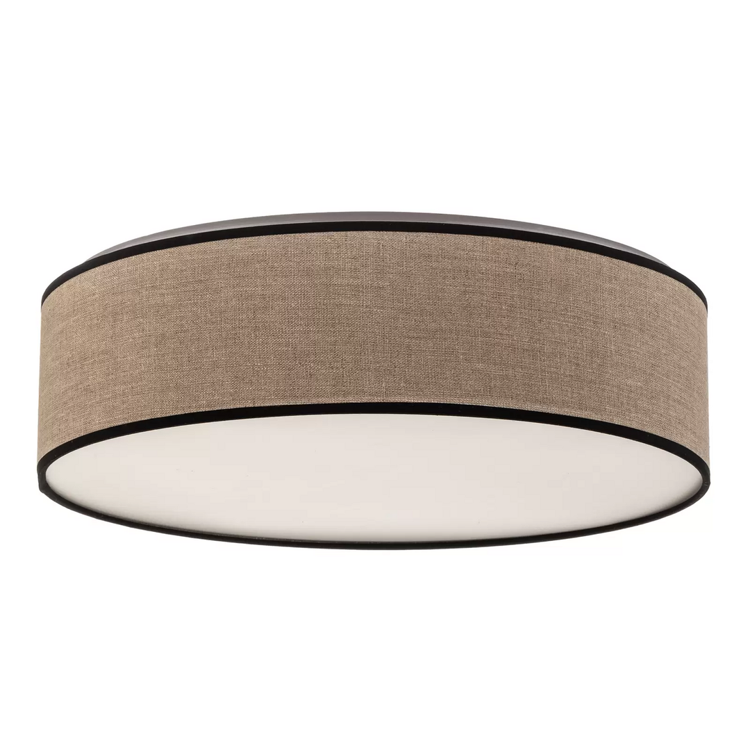 Euluna Deckenlampe Tubo Deckenleuchte Hängeleuchte Textilschirm E27 beige Ø 48cm