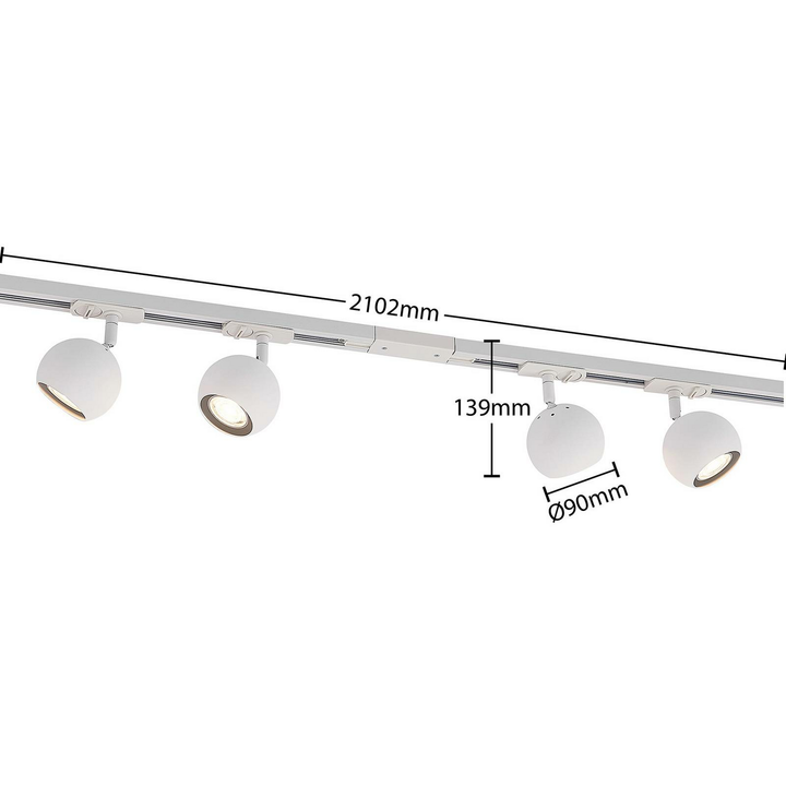 Lindby Guus 1-Phasen-Schienensystem Deckenlampe Deckenlampe 4-flammig weiß183