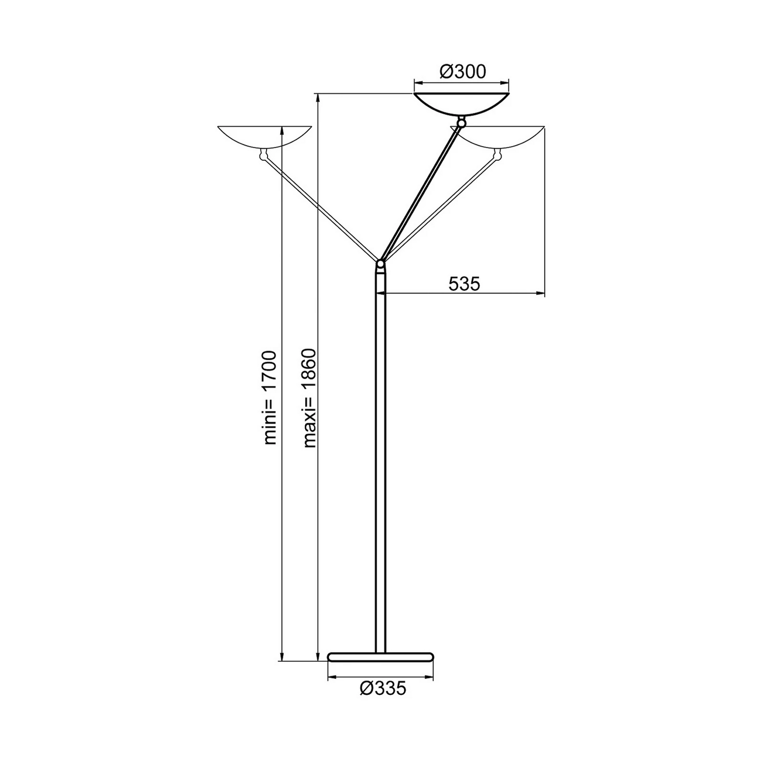 B-Ware Aluminor Deckenfluter Stehlampe Led Braun Silber Stahl Holz Höhenverstellbar Dim