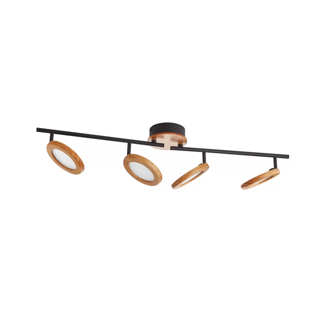 Lindby Manel Led Strahler Holz 4 Flammig Deckenleuchte Deckenlampe Lampe Leuchte B-Ware - 10013003