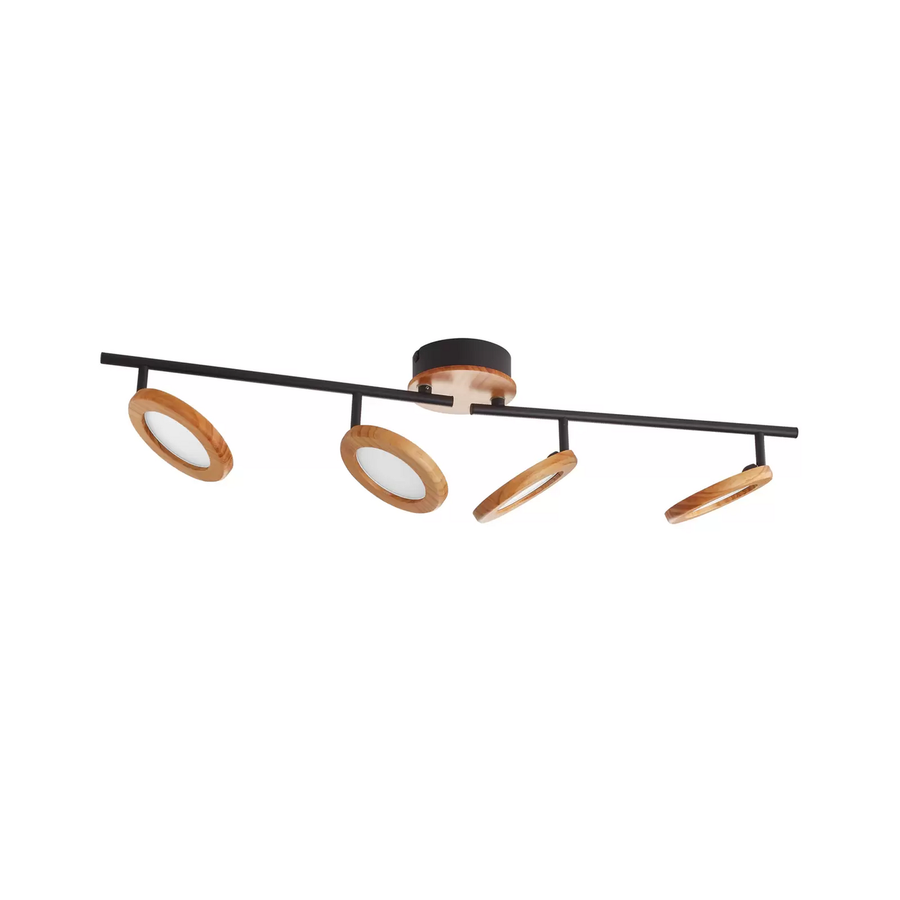 Lindby Manel Led Strahler Holz 4 Flammig Deckenleuchte Deckenlampe Lampe Leuchte B-Ware - 10013003