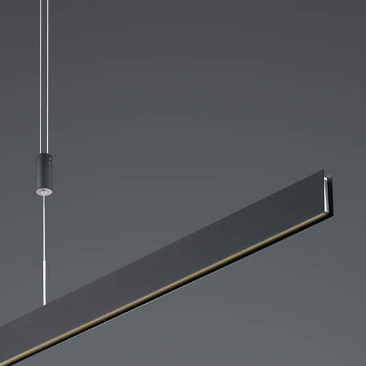 B-Ware Hell Led Hängeleuchte Delta Hängelampe Deckenleuchte 130cm Lampe Leuchte Schwarz