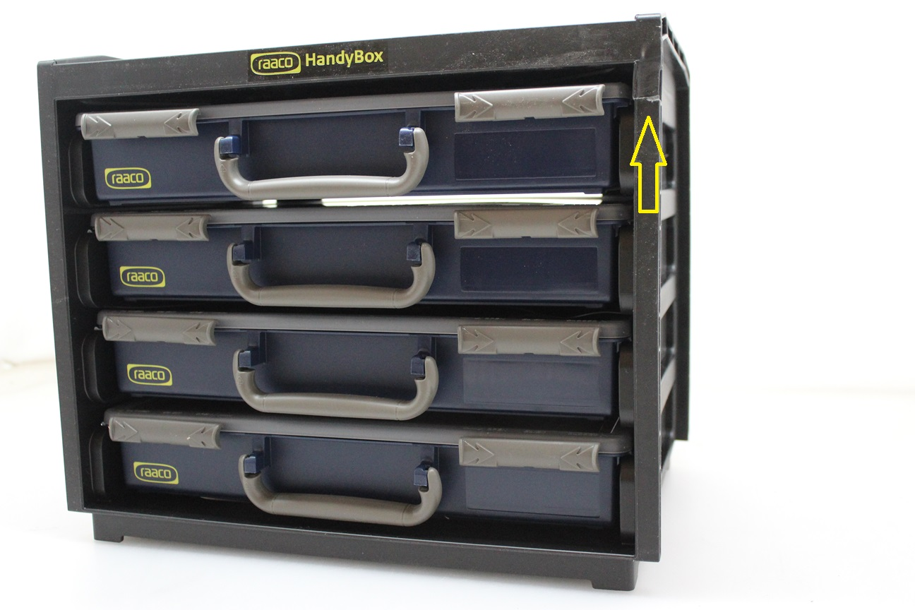 B-Ware Raaco Handy Box 26,5 X 37,6 X 31 Cm (Bestückt) 4 Sortimentskoffern Kunststoff