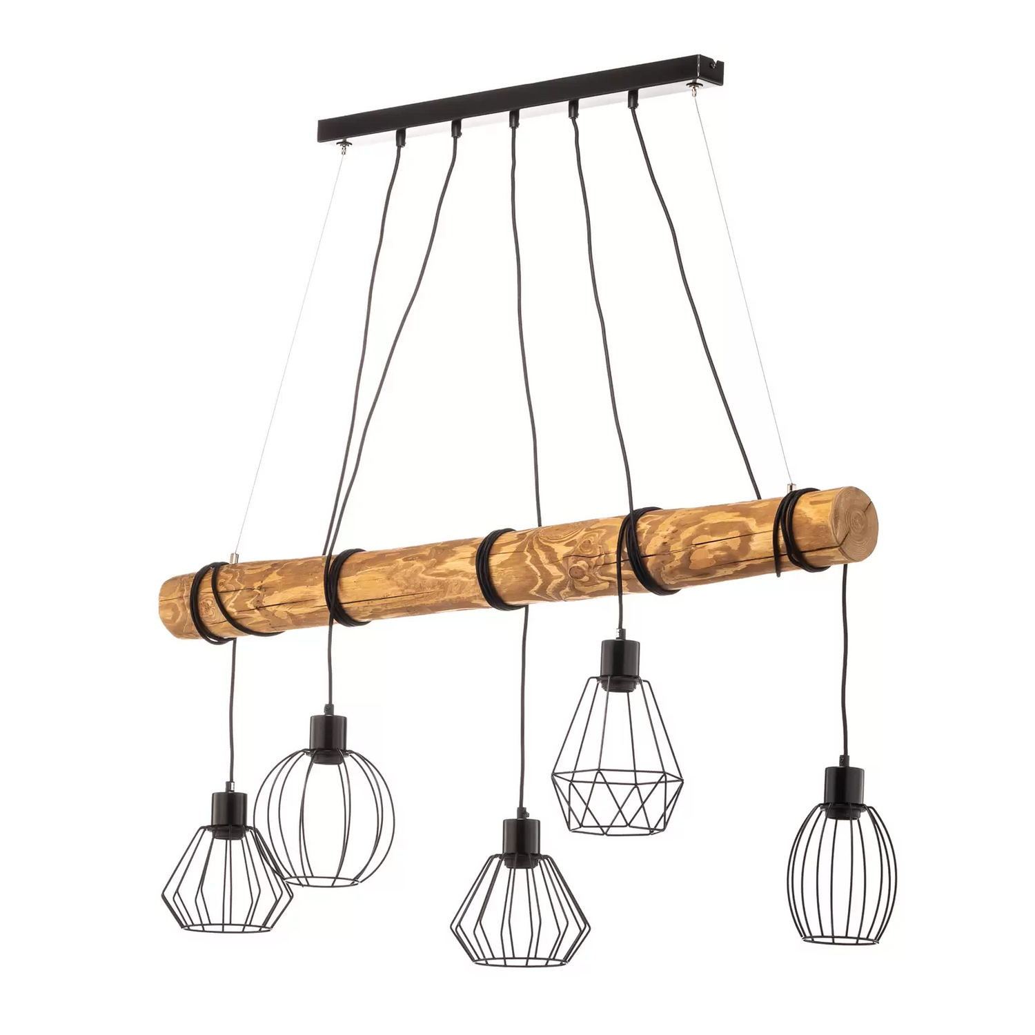 Envostar Various Pendel Hängeleuchte Hängelampe Leuchte 5 Flammig Kiefer Natur B-Ware - 4251911755367