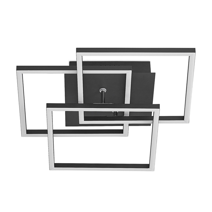 Lindby Qiana LED-Deckenlampe CCT Leuchte Lampe LED schwarz dimmbar Fernbedienung