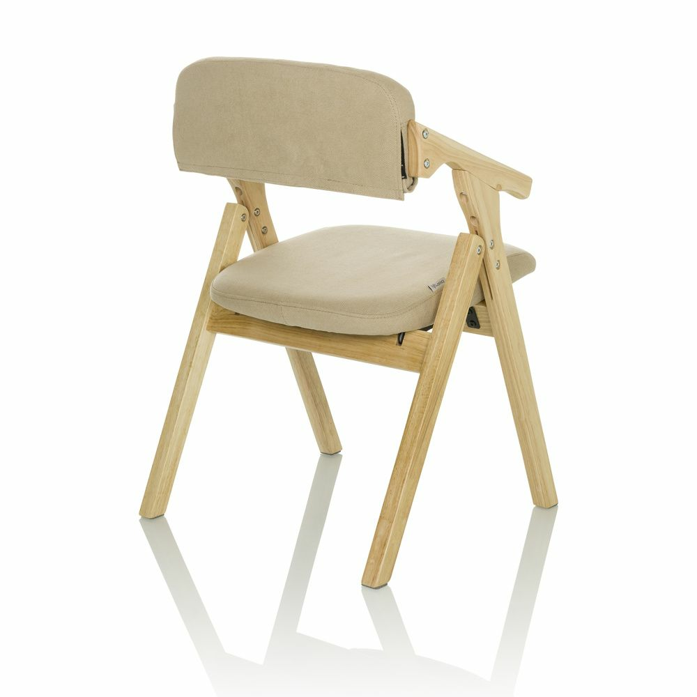 Hjh Office Besucherstuhl Klappstuhl Scandio Holzrahmen Beige Stoff  B-Ware
