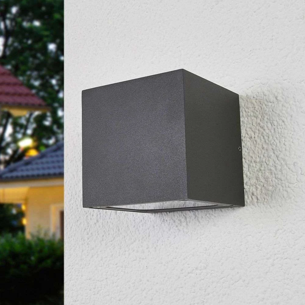 Wandleuchte Wandlampe Led Außenleuchte Außenwandleuchte Lucande Merjem Grau  B-Ware