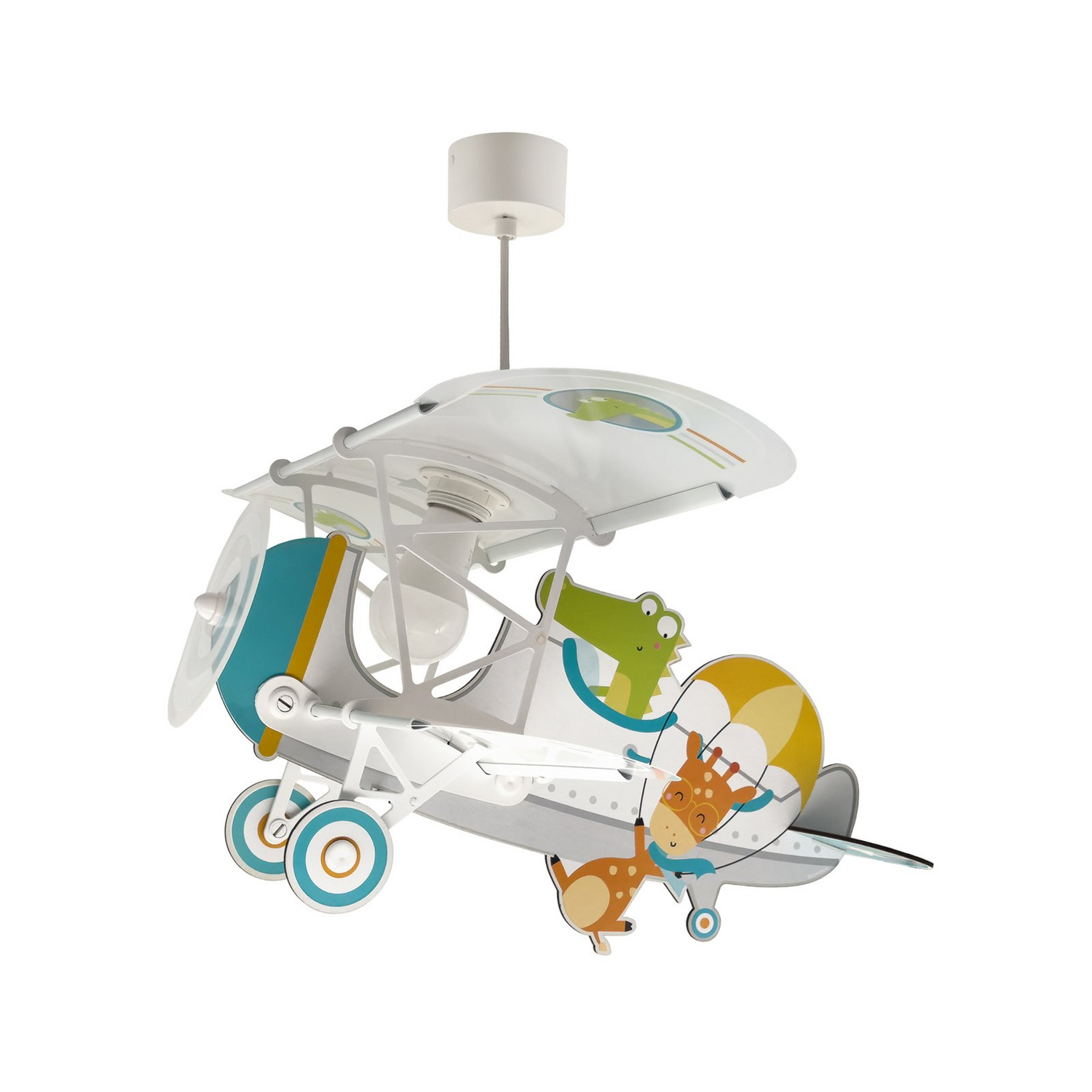 B-Ware Dalber Hängeleuchte Lampe Crocodile Flugzeug Bunt Holz Kunststoff Kinderzimmer - 8420406545424