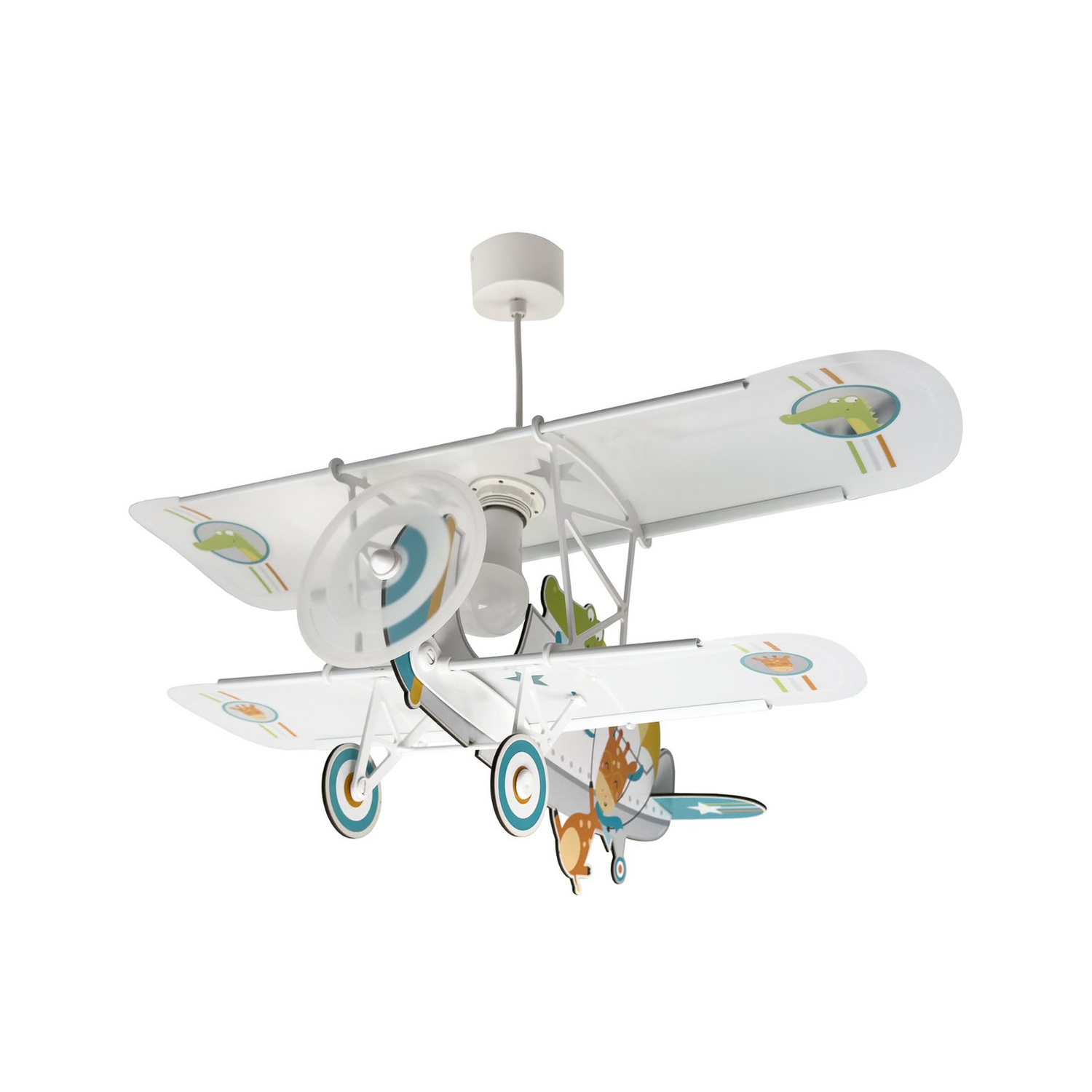 B-Ware Dalber Hängeleuchte Lampe Crocodile Flugzeug Bunt Holz Kunststoff Kinderzimmer - 8420406545424