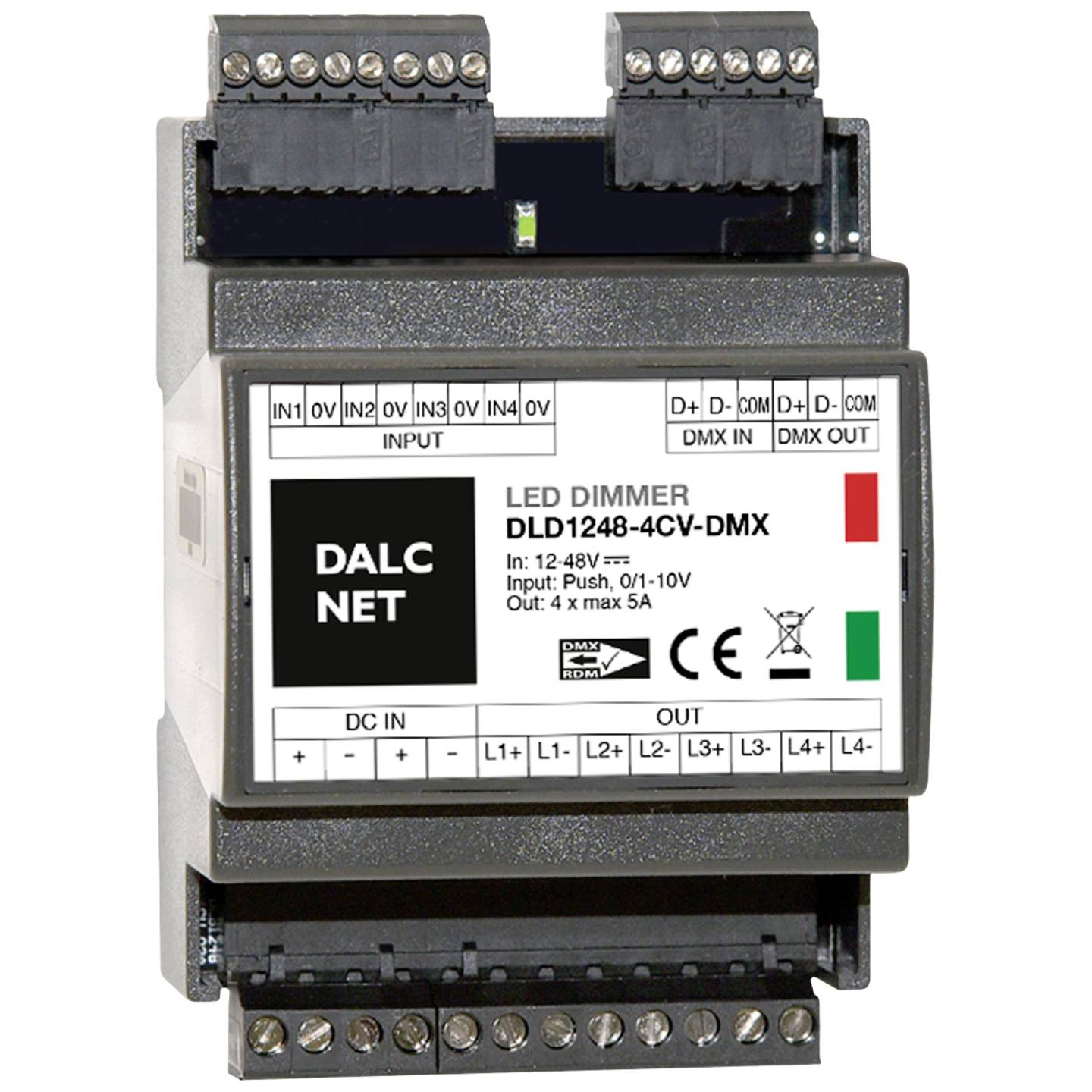B-Ware Dalcnet Dimmer Steuergerät Dmx 12 V 48 V 5 A Cv 4 Ausgänge Innenbereich Modul - 4021087091114