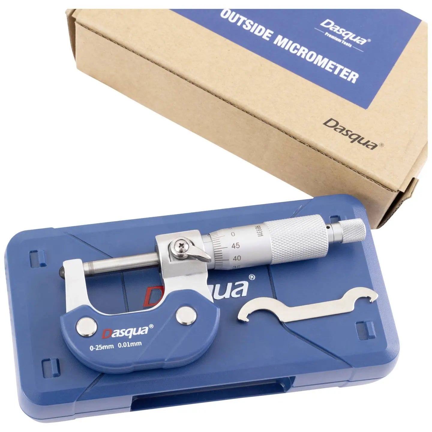 B-Ware Dasqua Bügelmessschraube Außenmikrometer Messschraube 0 25 Mm Chrom Messgerät - 4064161307305