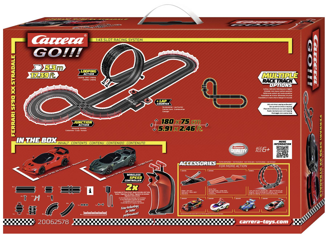 Carrera 20062578 Go!!! Ferrari Supercar Power Start Set Rennbahn Set 2 Autos B-Ware